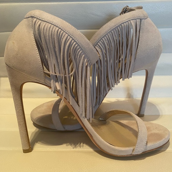 Stuart Weitzman Suede Fringed Stilettos - Picture 3 of 11